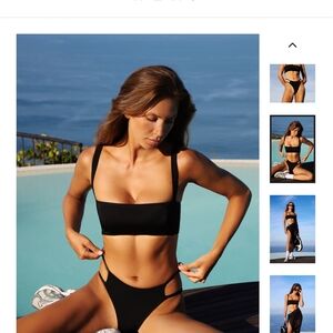 Black Women's Square-Neck Bikini Set - Brand Unspecified